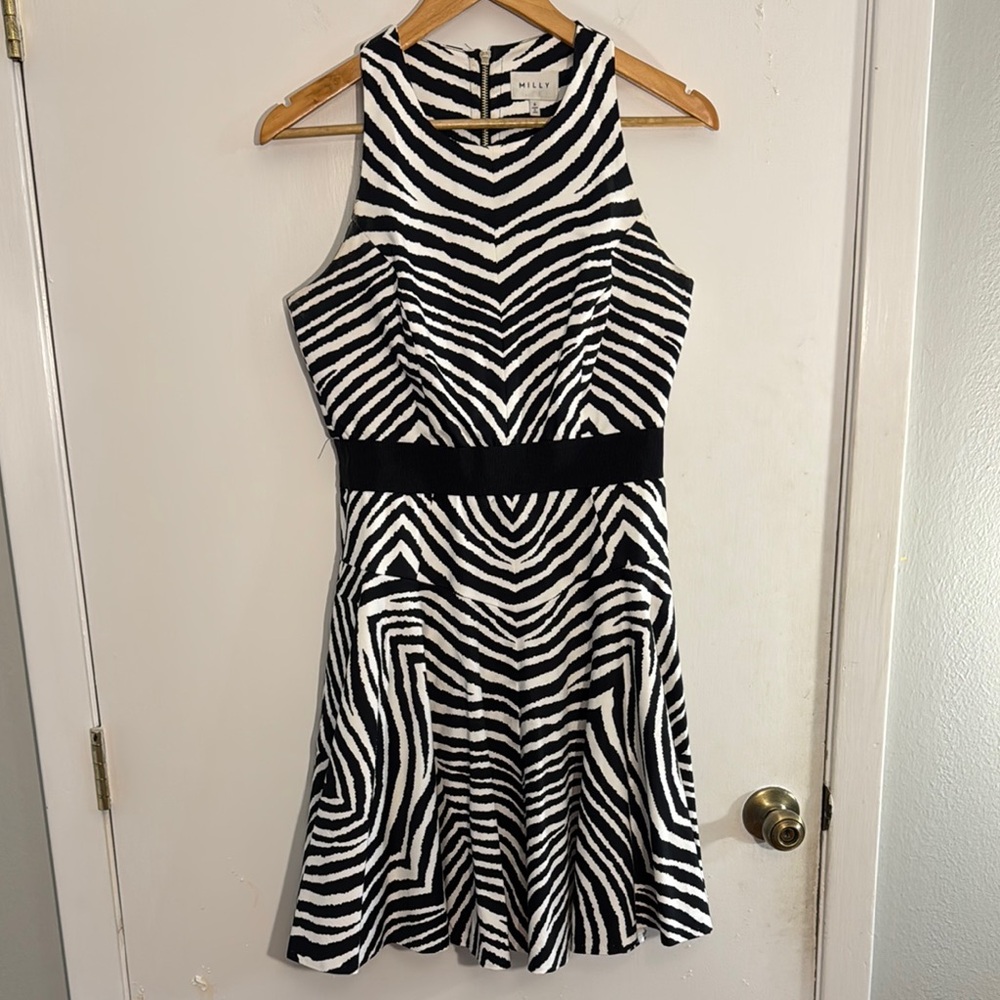 Milly Black and White Zebra Print Dress
